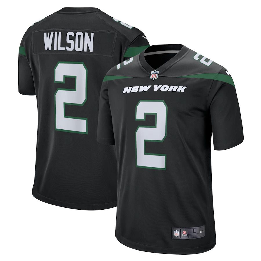 Men New York Jets 2 Zach Wilson Nike Black Alternate 2021 Draft First Round Pick Game NFL Jersey
